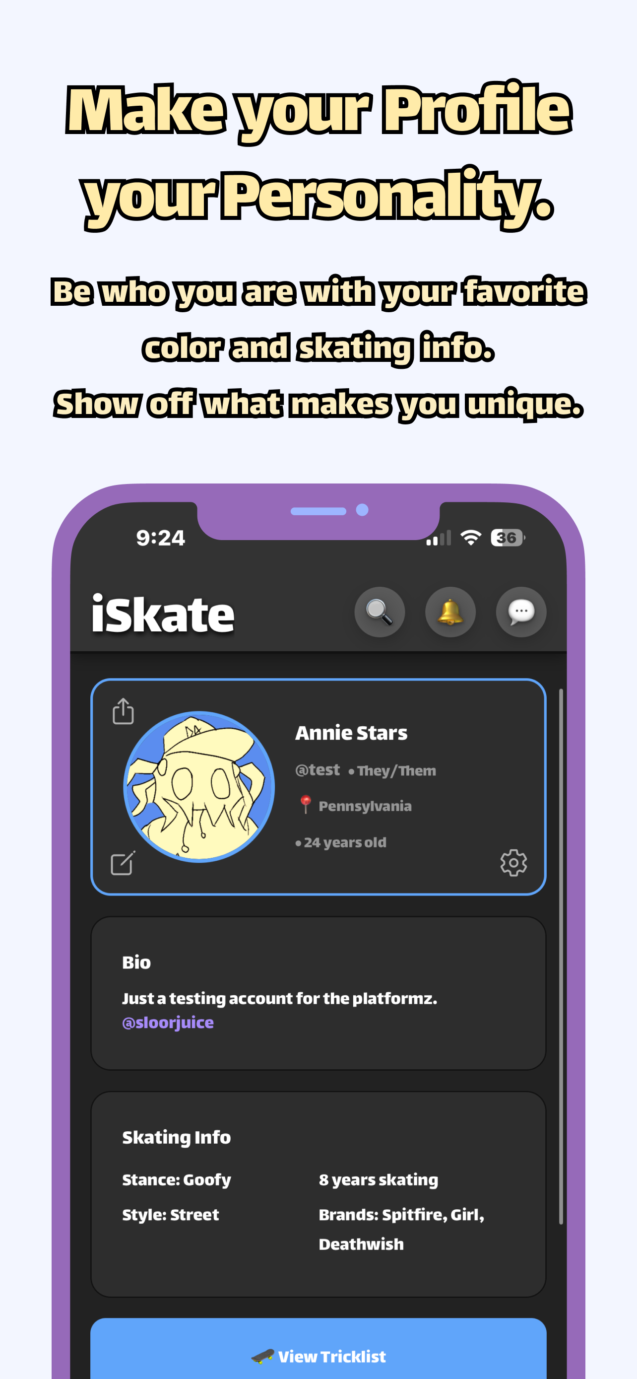 Profile screenshot